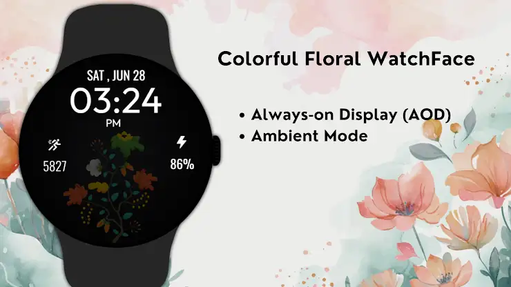 Colorful Floral WatchFace screenshot 7