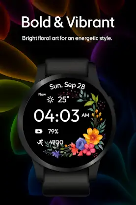 Colorful Floral WatchFace screenshot 1