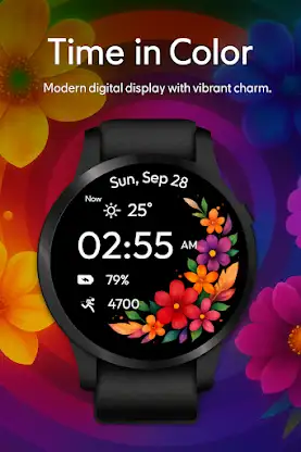 Colorful Floral WatchFace screenshot 6