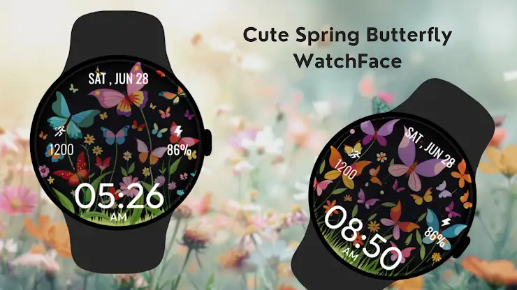 Cute Spring ButterflyWatchFace screenshot 2