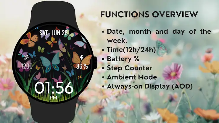 Cute Spring ButterflyWatchFace screenshot 5