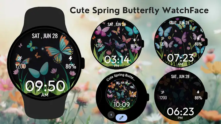 Cute Spring ButterflyWatchFace screenshot 6