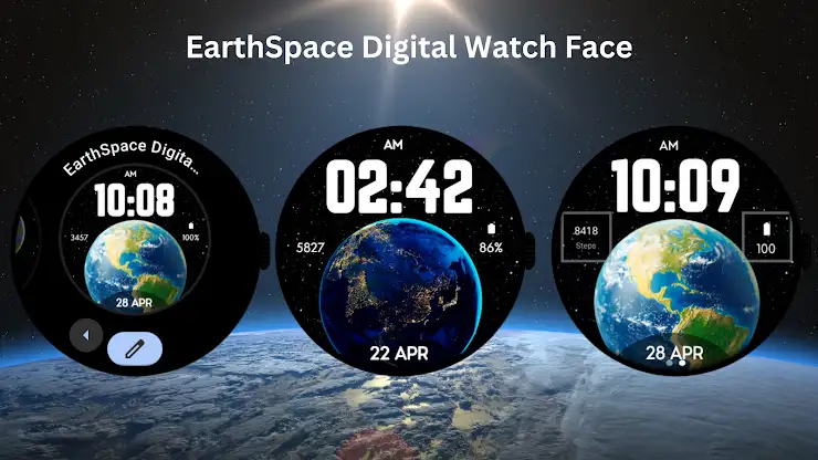 EarthSpace Digital Watch Face screenshot 3