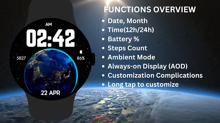 EarthSpace Digital Watch Face screenshot 5