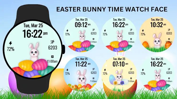 Easter Bunny Time Watch Face screenshot 7