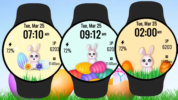 Easter Bunny Time Watch Face screenshot 4