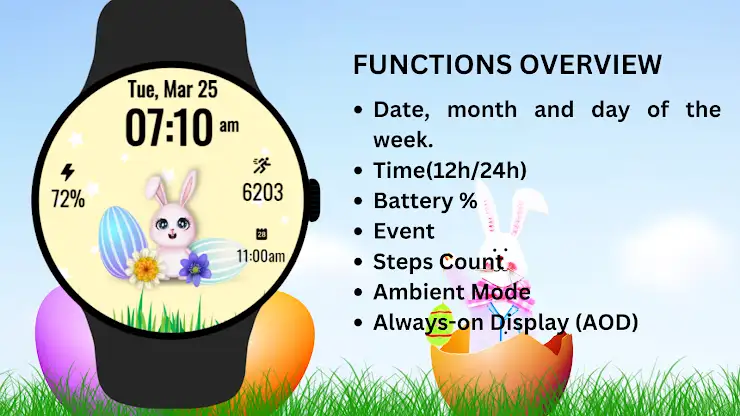 Easter Bunny Time Watch Face screenshot 6