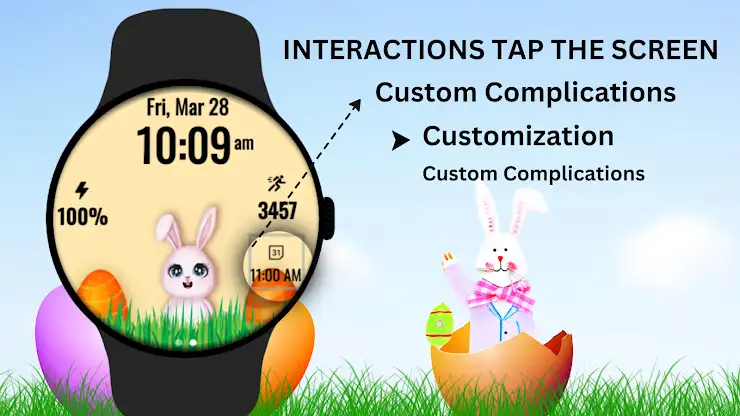 Easter Bunny Time Watch Face screenshot 5