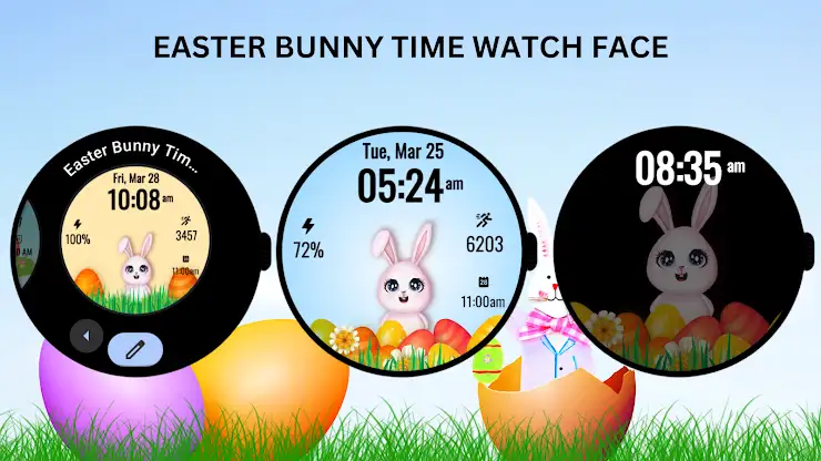 Easter Bunny Time Watch Face screenshot 3