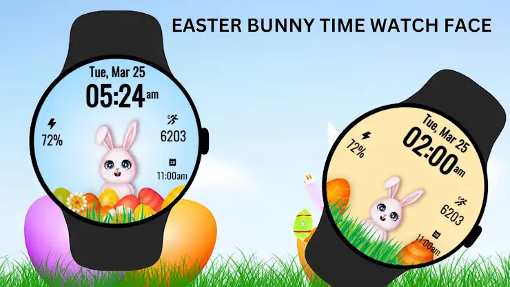 Easter Bunny Time Watch Face screenshot 2