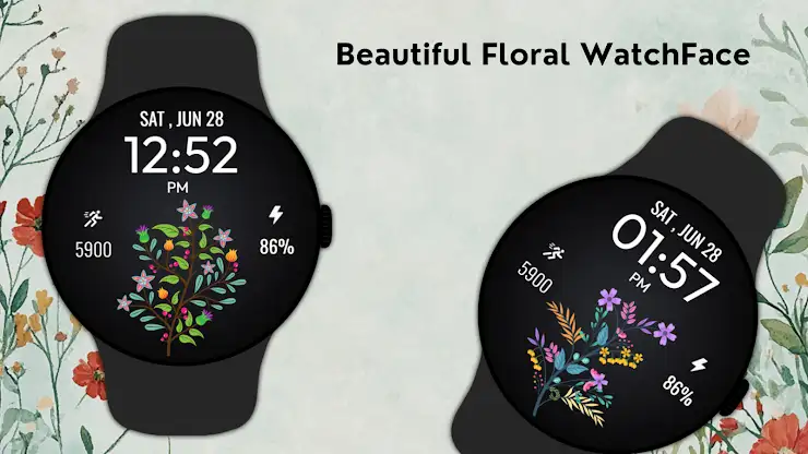 Beautiful Floral WatchFace screenshot 2