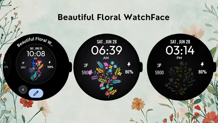 Beautiful Floral WatchFace screenshot 3
