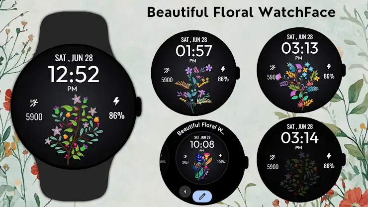 Beautiful Floral WatchFace screenshot 6