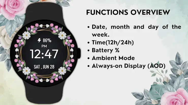 Floral WatchFace - FLOR-02 screenshot 5