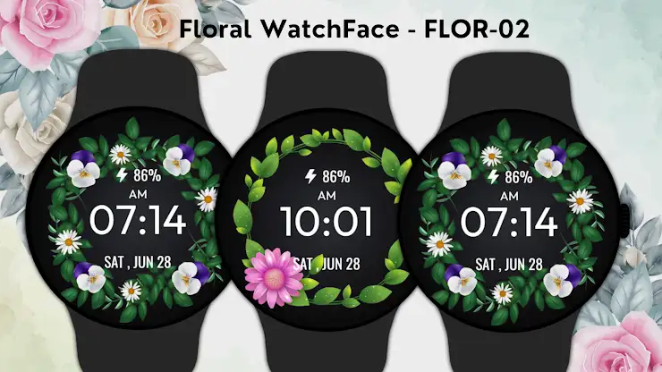 Floral WatchFace - FLOR-02 screenshot 4