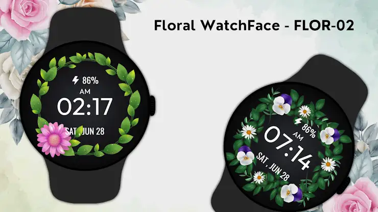 Floral WatchFace - FLOR-02 screenshot 2