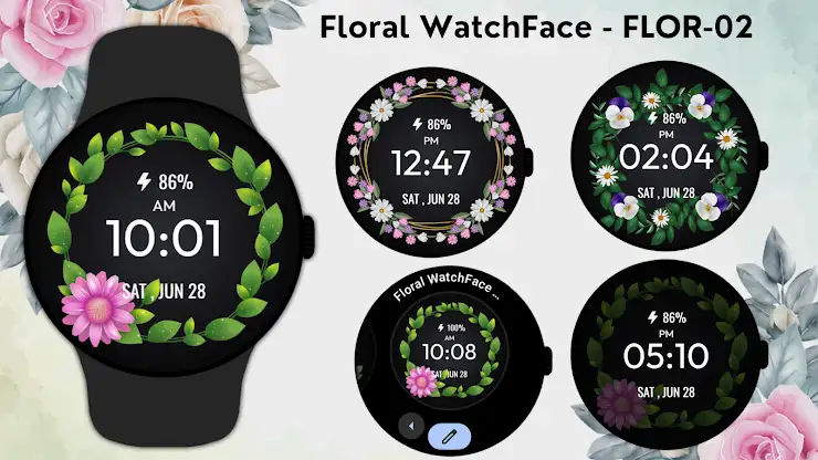 Floral WatchFace - FLOR-02 screenshot 6