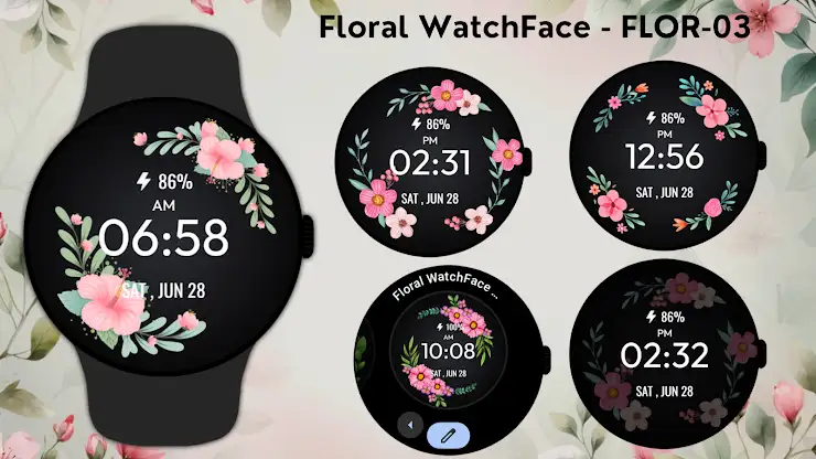 Floral WatchFace - FLOR-03 screenshot 6