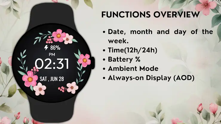 Floral WatchFace - FLOR-03 screenshot 5