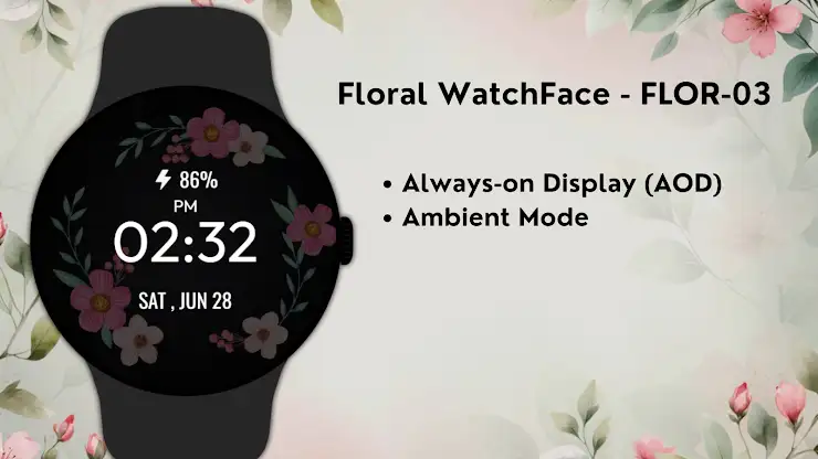Floral WatchFace - FLOR-03 screenshot 7