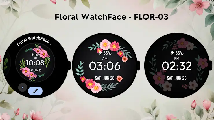 Floral WatchFace - FLOR-03 screenshot 3