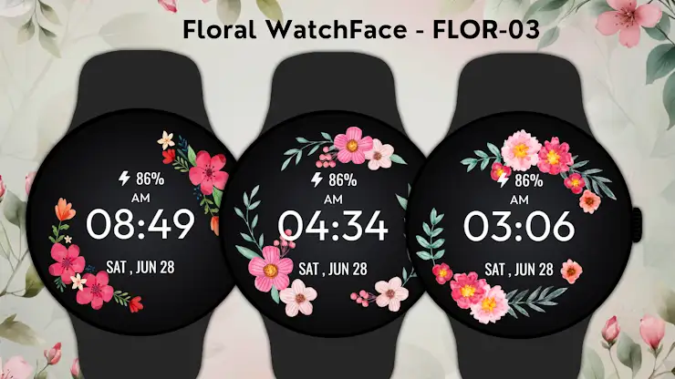 Floral WatchFace - FLOR-03 screenshot 4
