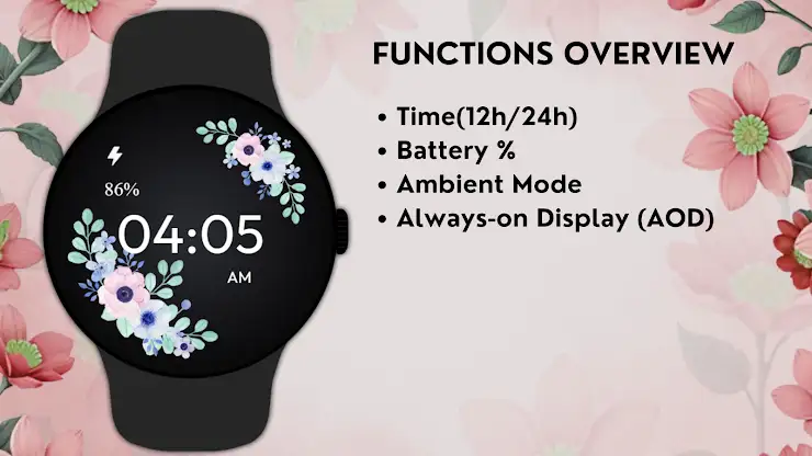 Floral WatchFace - FLOR-06 screenshot 5