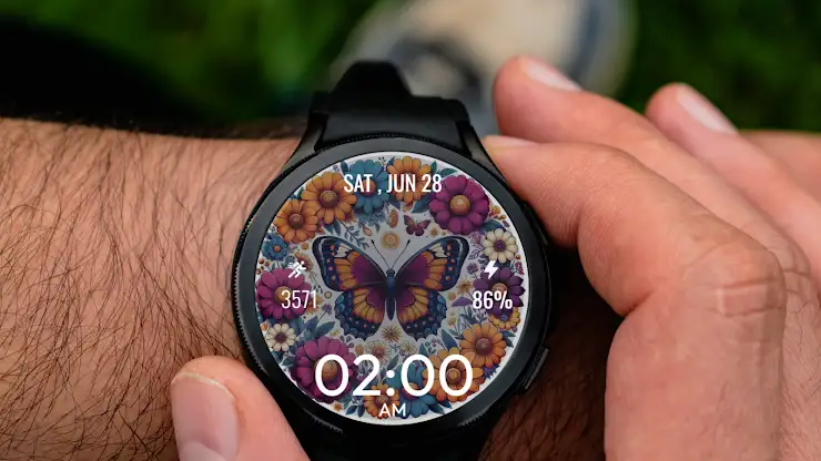 Flower Butterfly WatchFace screenshot 1