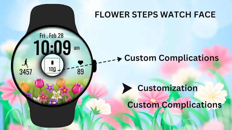 Flower Steps Watch Face screenshot 4