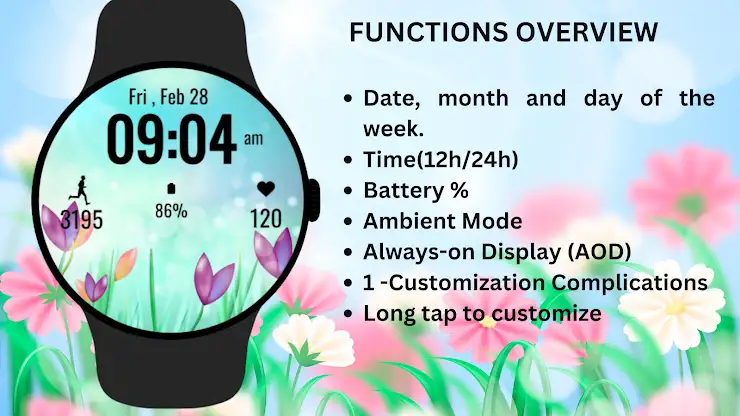 Flower Steps Watch Face screenshot 5