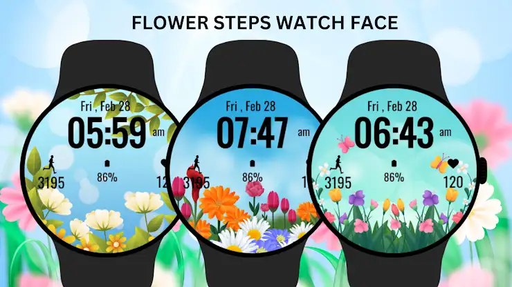 Flower Steps Watch Face screenshot 7