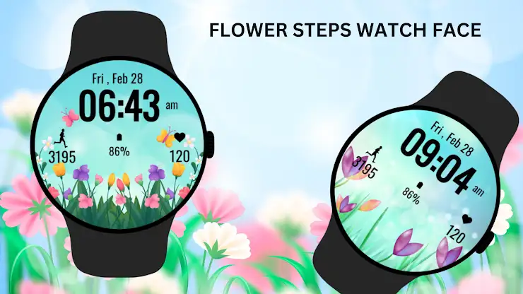 Flower Steps Watch Face screenshot 2