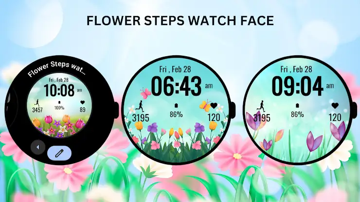 Flower Steps Watch Face screenshot 3