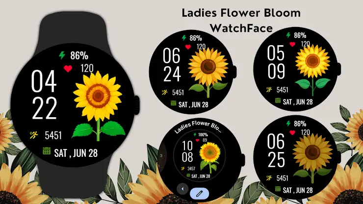 Ladies Flower Bloom WatchFace screenshot 6