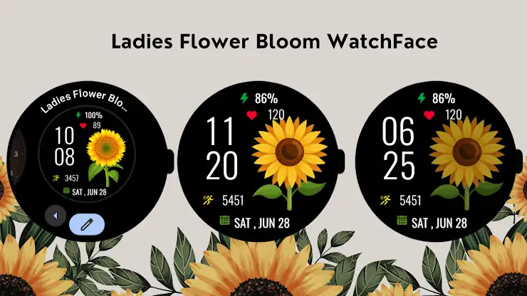 Ladies Flower Bloom WatchFace screenshot 3