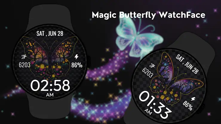 Magic Butterfly WatchFace screenshot 2