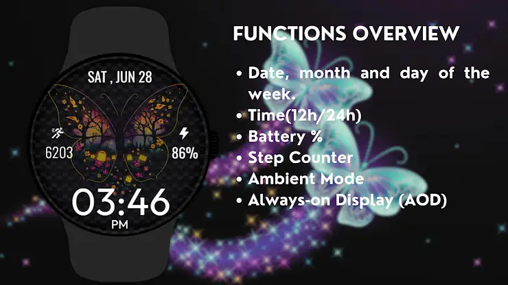 Magic Butterfly WatchFace screenshot 5