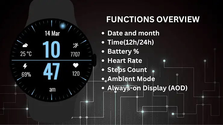 Minimal Black Watch Face screenshot 5