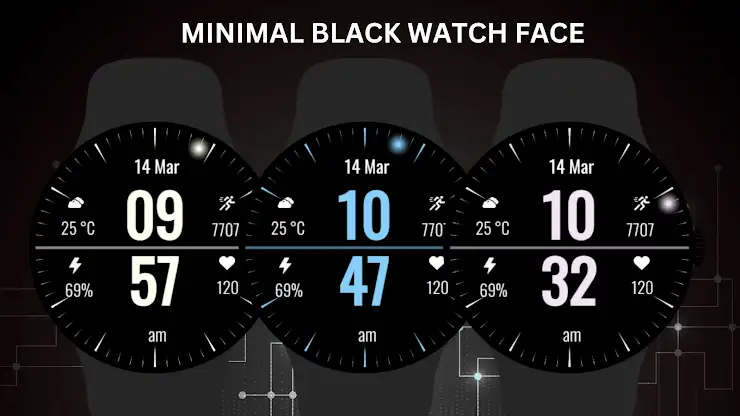 Minimal Black Watch Face screenshot 7