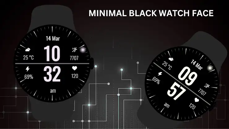 Minimal Black Watch Face screenshot 2
