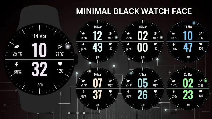 Minimal Black Watch Face screenshot 6