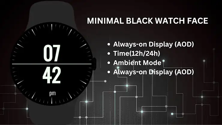 Minimal Black Watch Face screenshot 8