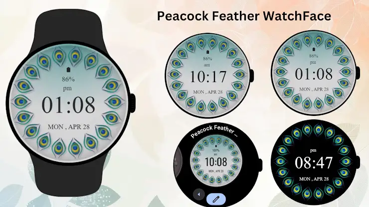 Peacock Feather Watch Face screenshot 7
