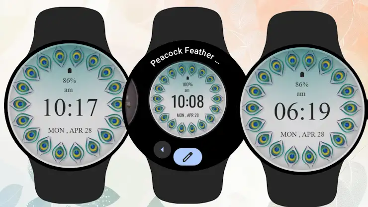 Peacock Feather Watch Face screenshot 4