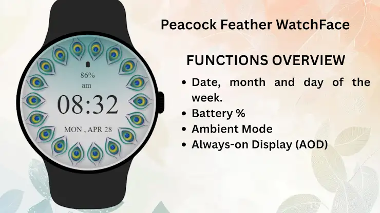 Peacock Feather Watch Face screenshot 6