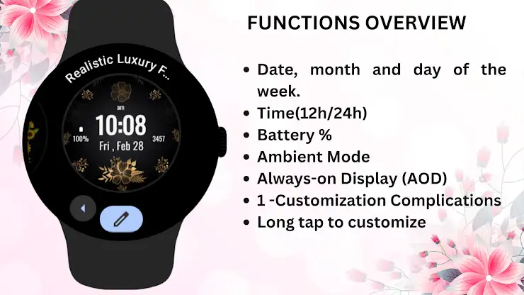 Realistic Luxury Flowers Watch screenshot 5