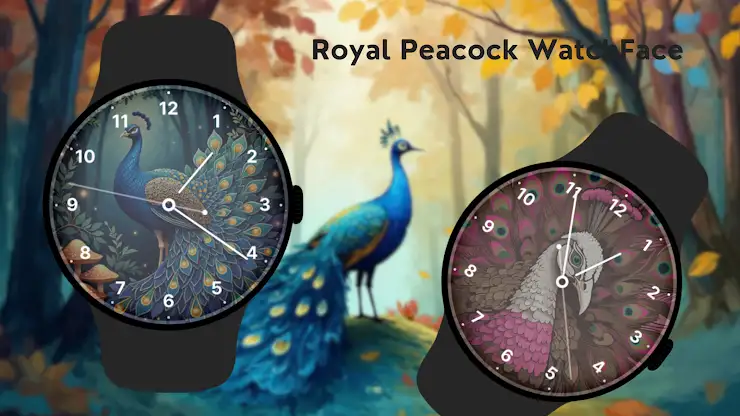 Royal Peacock Watch Face screenshot 2