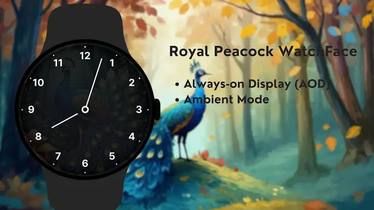 Royal Peacock Watch Face screenshot 7