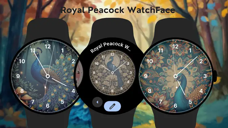 Royal Peacock Watch Face screenshot 4