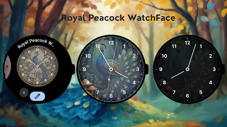 Royal Peacock Watch Face screenshot 3